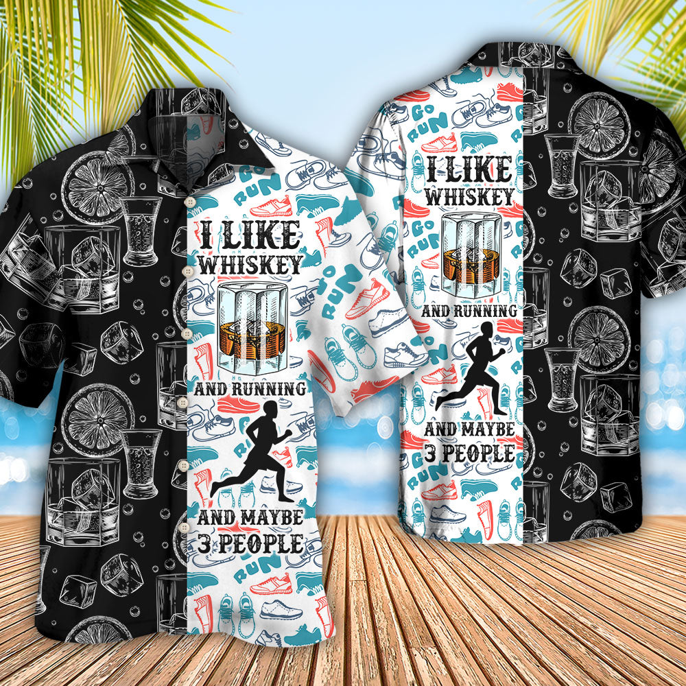 Wine Whiskey Running Hawaiian Shirt For Summer Vacation And Beach Travel