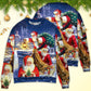 Christmas Funny Santa Up On Rooftop Sweater For Family Gatherings Winter Travel And Everyday Seasonal Comfort