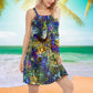 Cat Tabby Lover V-Neck Sleeveless Cami Dress For Animal Lovers And Casual Summer Wear