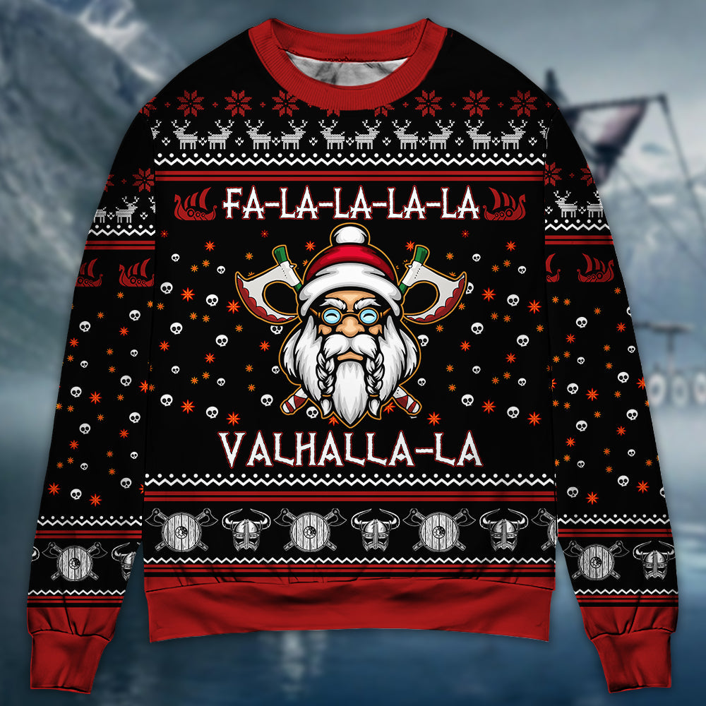 Viking Valhalla White And Red Sweater For Mythic Adventures Casual Wear And Thoughtful Gift Giving
