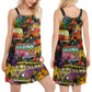 Hippie Van Peace Sunflowers V-Neck Sleeveless Cami Dress For Music Festivals And Thoughtful Boho Gifting
