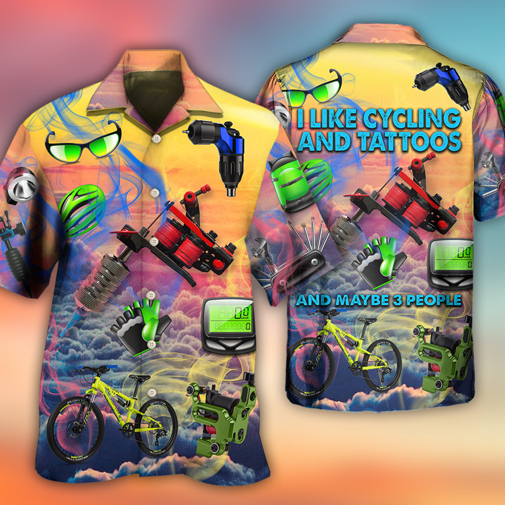 Dreamy Cycling Tatoo Sky Hawaiian Shirt For Summer Vacation And Beach Travel