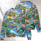 Hippie Colorful Shark Peace Sweater For Festival Adventures Vacations And Relaxed Daily Styling