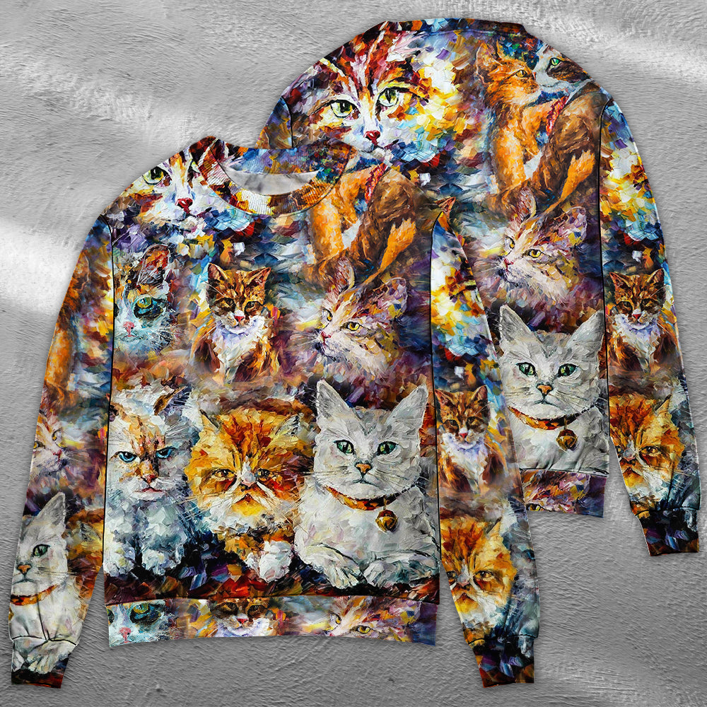 Colorful Cat Sweater For Nature Inspired Fashion Events And Relaxed Everyday Comfort