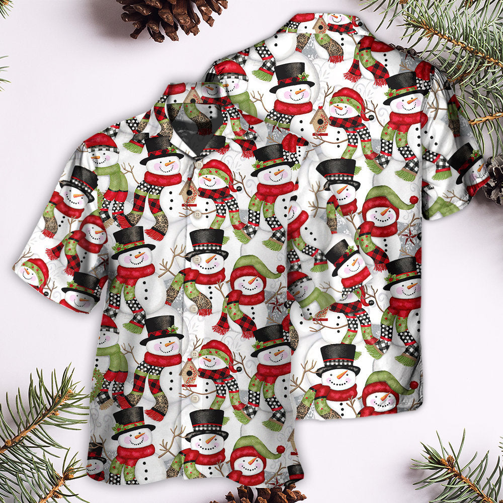 Christmas Snowman Family Hawaiian Shirt All Over Print Detail For Summer Travel