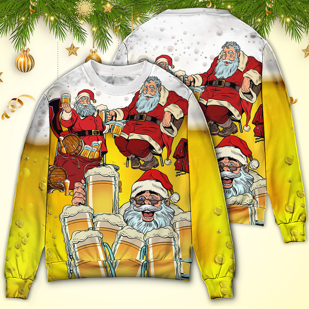 Christmas Santa Loves Holiday Drinks Sweater For Seasonal Parties Cozy Gatherings And Thoughtful Holiday Gifts