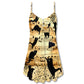 Cat Love Music Notes V-Neck Sleeveless Cami Dress For Sunny Getaways Outdoor Events And Everyday Summer Fashion