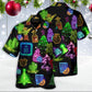 Neon Wine Tequila Christmas Drinking Hawaiian Shirt For Warm Weather Adventures And Everyday Comfort