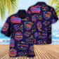 Neon Game Card Casino Night Hawaiian Shirt Pattern View For Relaxed Warm Weather Outfits
