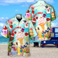 Summer Christmas July Snowman Ice Cream Hawaiian Shirt For Summer Vacation, Beach Travel, And Casual Wear