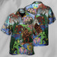 Bohemian Colorful Vintage Forest Creature Peace Hawaiian Shirt Artwork View For Coastal Escapes And Resort Style