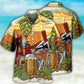 Beer Drinking Fun Hawaiian Shirt Button Front Artwork For Summer Travel