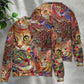 Colorful Cat Sweater For Distinctive Animal Artwork Holidays And Thoughtful Gifts