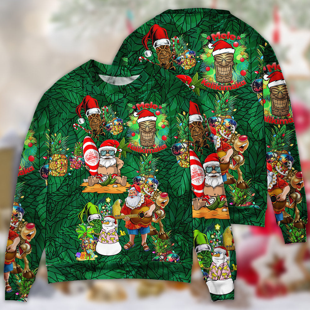 Tiki Christmas Funny Sweater For Winter Parties Seasonal Adventures And Relaxed Everyday Styling