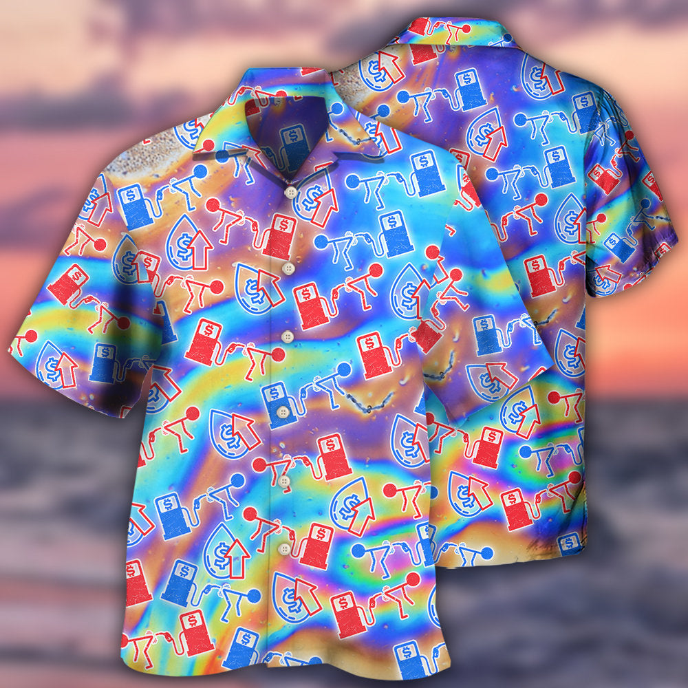 Gas Pump Oil Fuel Petrol Hawaiian Shirt Artwork View For Coastal Escapes And Resort Style