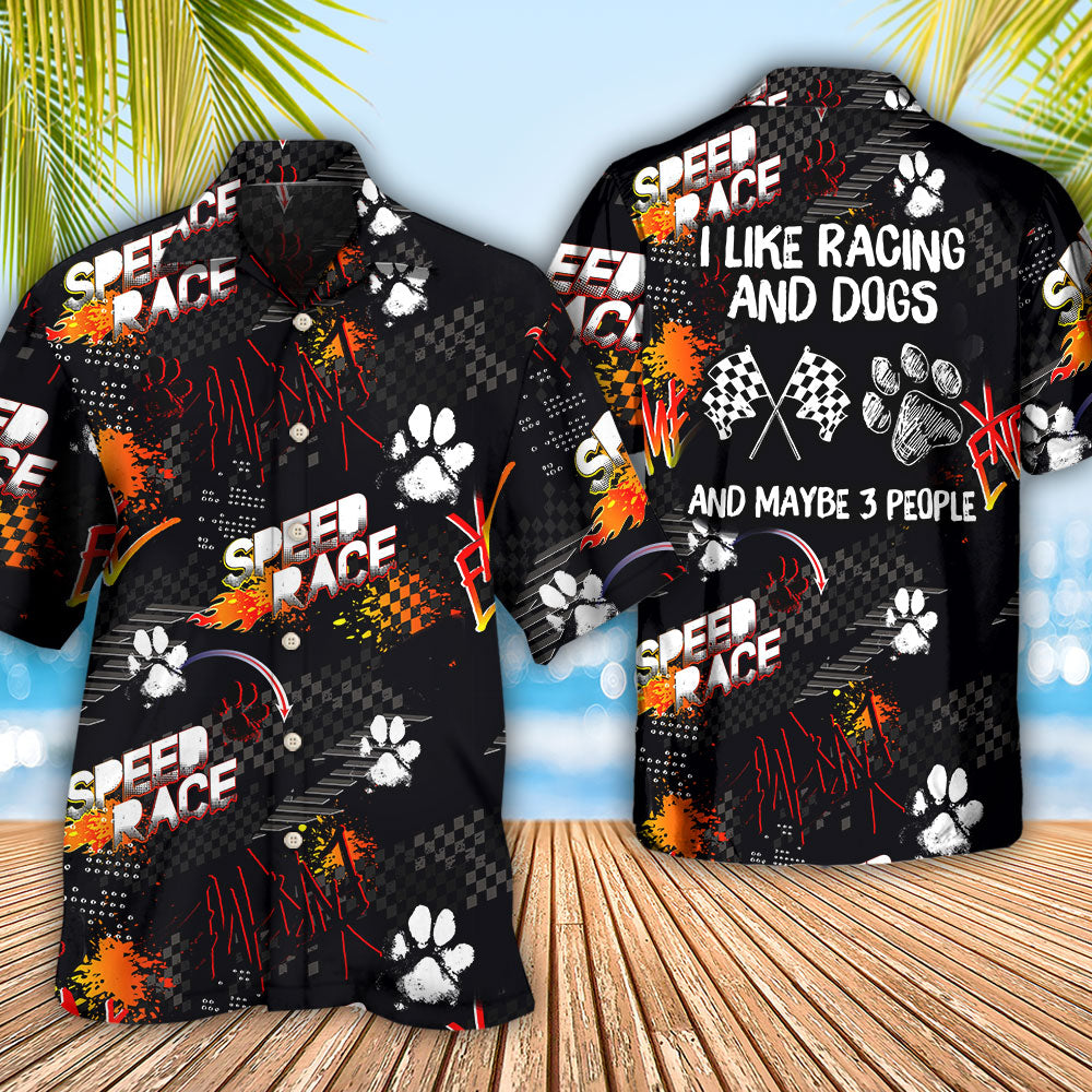 Car Racing Dogs Hawaiian Shirt Artwork View For Weekend Travel And Beach Style