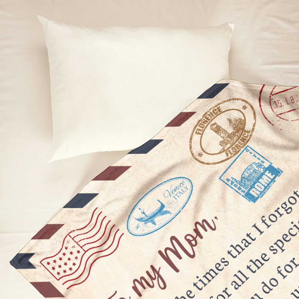 Dear Mom Daughter Love Letter Flannel Blanket For Cozy Bedroom Sofa Decor
