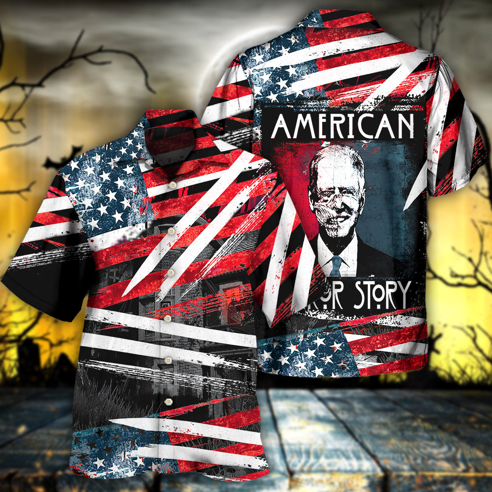 Halloween American Horror Theme Hawaiian Shirt For Beach Parties And Weekend Getaways