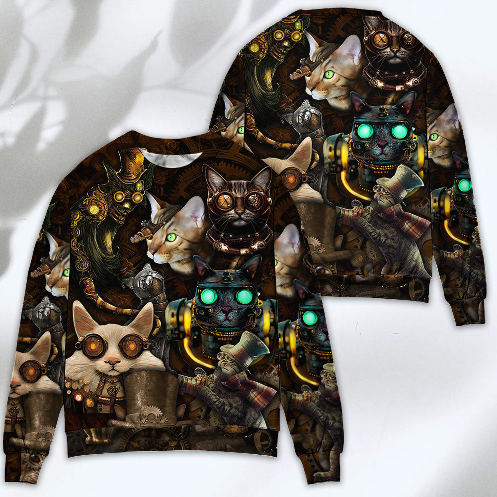 Steampunk Cat Steal Your Heart Sweater For Outdoor Activities Weekend Trips And Relaxed Everyday Outfits
