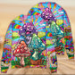 Hippie Colorful Mushroom Happy Sweater For Festival Adventures Vacations And Relaxed Daily Styling