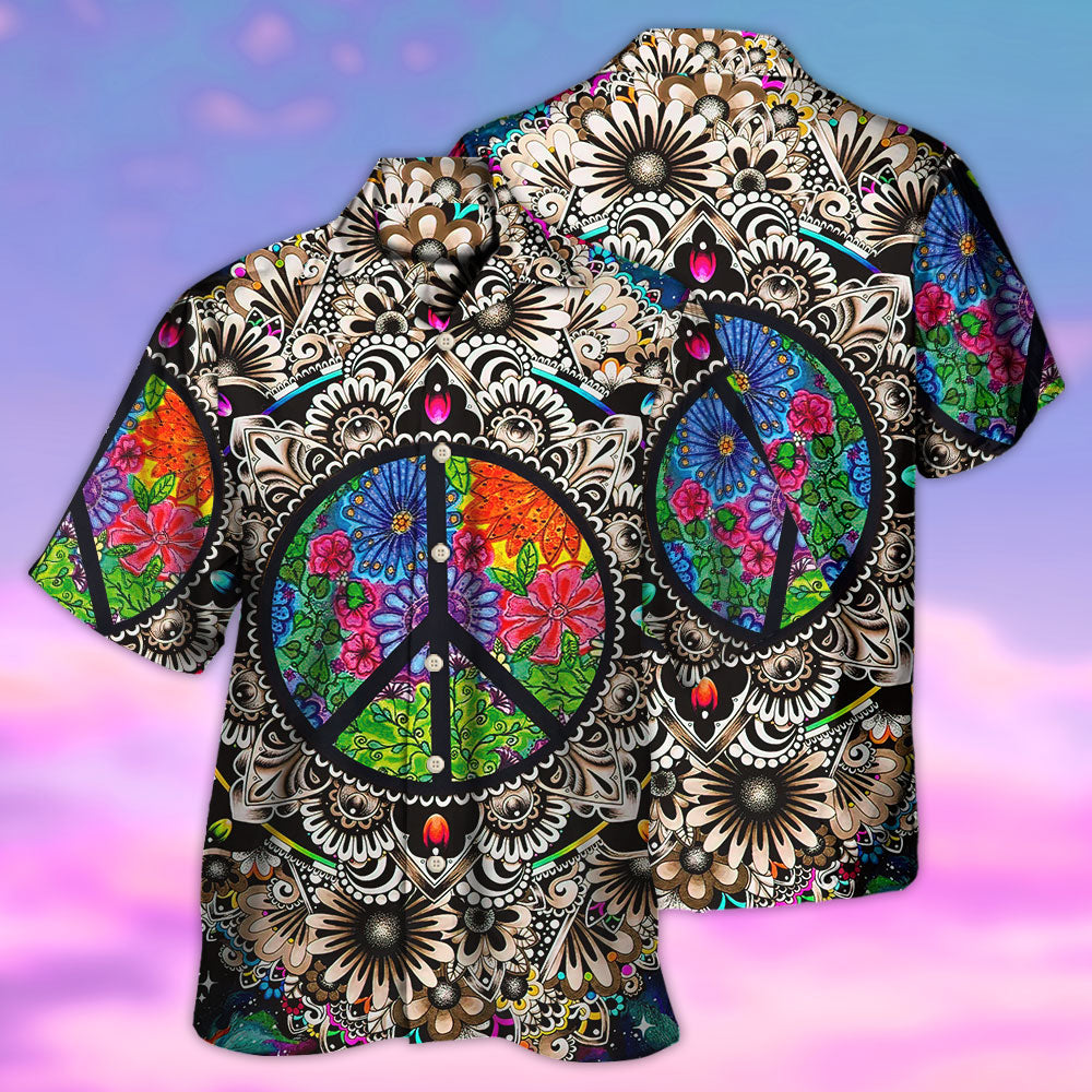 Bohemian Peace Galaxy Cosmic Hawaiian Shirt For Summer Events And Casual Outdoor Wear