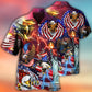 Eagle American Independence Day Lighting Hawaiian Shirt For Summer Events And Casual Outdoor Wear