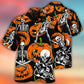 Halloween Skeleton Pumpkin Scary Night Hawaiian Shirt Design View For Resort Travel And Thoughtful Gifting
