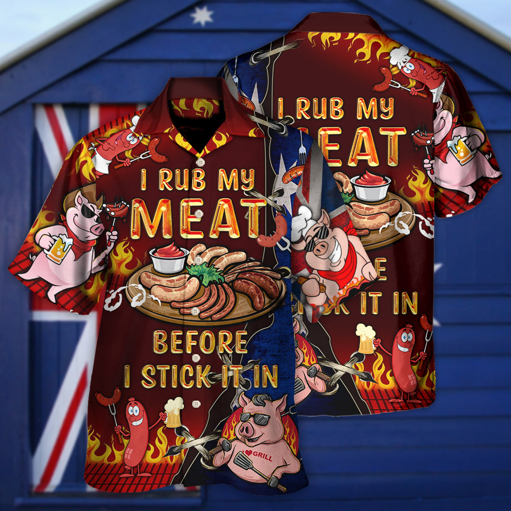Barbecue Food Hawaiian Shirt Fabric Pattern Detail For Casual Outings