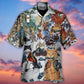 Samurai Cats Small Measure Peace Hawaiian Shirt Design View For Casual Summer Styling