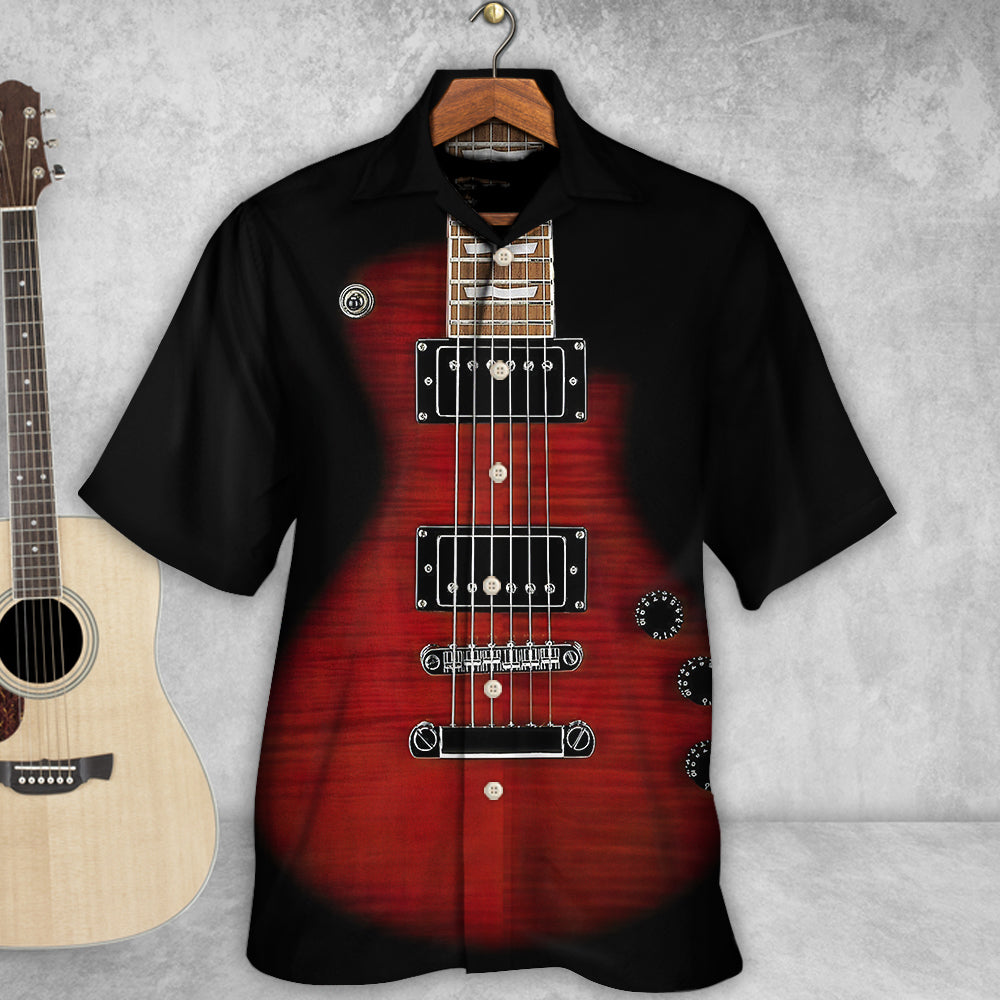Electric Classic Guitar Rock Hawaiian Shirt For Summer Events And Casual Outdoor Wear