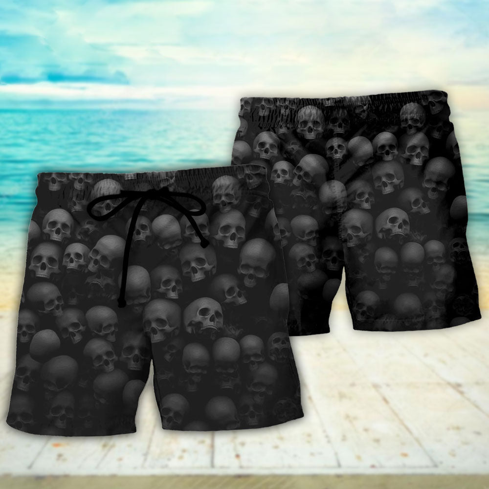 Skull Dark Rebellion Quote Beach Shorts For Resort Travel And Thoughtful Summer Gifting