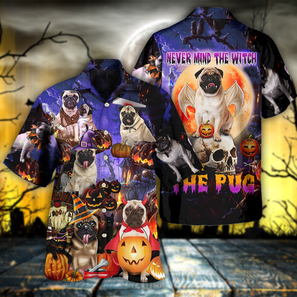 Halloween Pug Witch Hawaiian Shirt For Warm Weather Adventures And Everyday Comfort