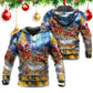Christmas Snowman Family Love Light Hoodie For Festive Streetwear Winter Outings And Christmas Celebrations