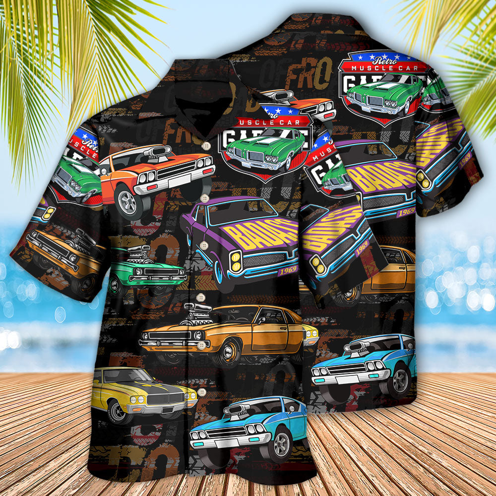 Car Muscle Speed Racing Road Hawaiian Shirt Design Detail For Sunny Adventures And Casual Wear