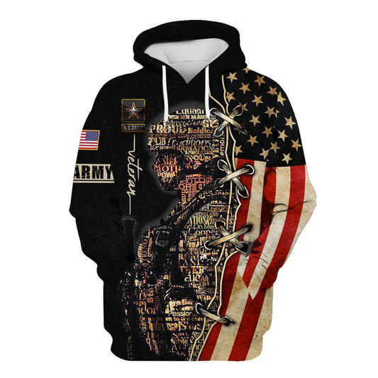 Veteran Army Remembrance Tribute Hoodie For Veteran Tribute Events Travel And Respectful Everyday Wear