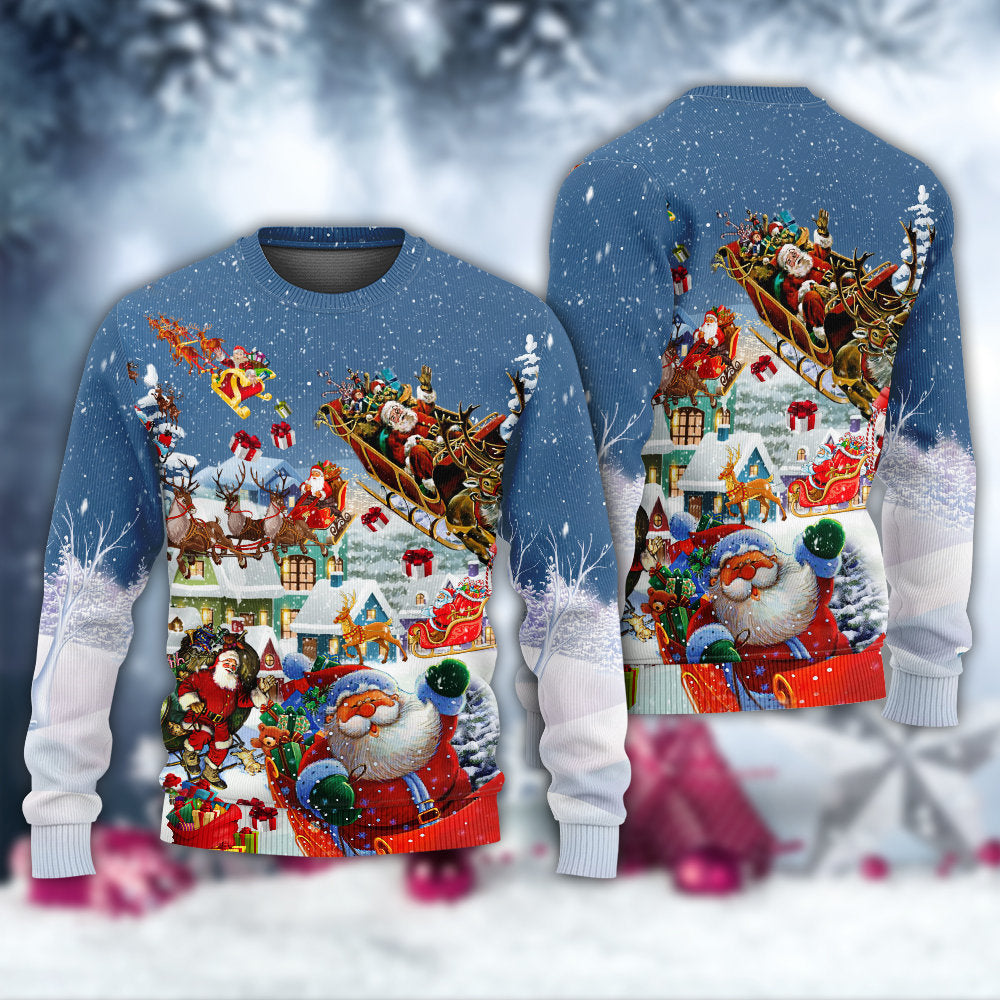 Christmas Say Hi From Santa Sleigh Sweater For Holiday Parties Family Gatherings And Seasonal Gift Giving