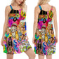 Hippie Forever Young V-Neck Sleeveless Cami Dress For Music Festivals And Thoughtful Boho Gifting