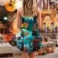 Halloween Black Cat Pumpkin Night V-Neck Sleeveless Cami Dress For Summer Events And Comfortable Everyday Style
