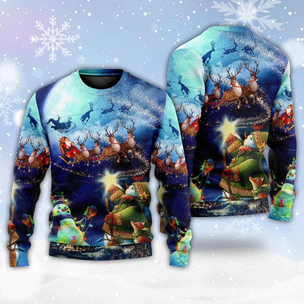 Christmas Santa Reindeer Snowman Light Sweater For Winter Celebrations Family Events And Thoughtful Gifting