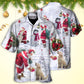 Snowman Christmas Santa Animals Hawaiian Shirt Artwork Detail For Tropical Trips And Casual Outings