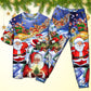 Playful Santa Christmas Celebration Short Sleeve Pajamas Set For Christmas Mornings And Relaxed Lounging