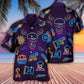 Creative Neon Pirate Hawaiian Shirt Detailed Pattern View For Beach Days