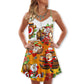 Christmas Dear Santa Heres Your Beer V-Neck Sleeveless Cami Dress For Outdoor Events And Comfortable Summer Outfits