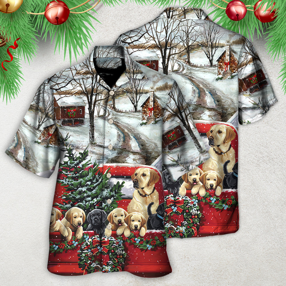 Dog Christmas Home Truck Hawaiian Shirt For Coastal Adventures And Warm Weather Wear