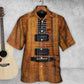 Electric Guitar Acoustic Hawaiian Shirt Design Detail For Sunny Adventures And Casual Wear