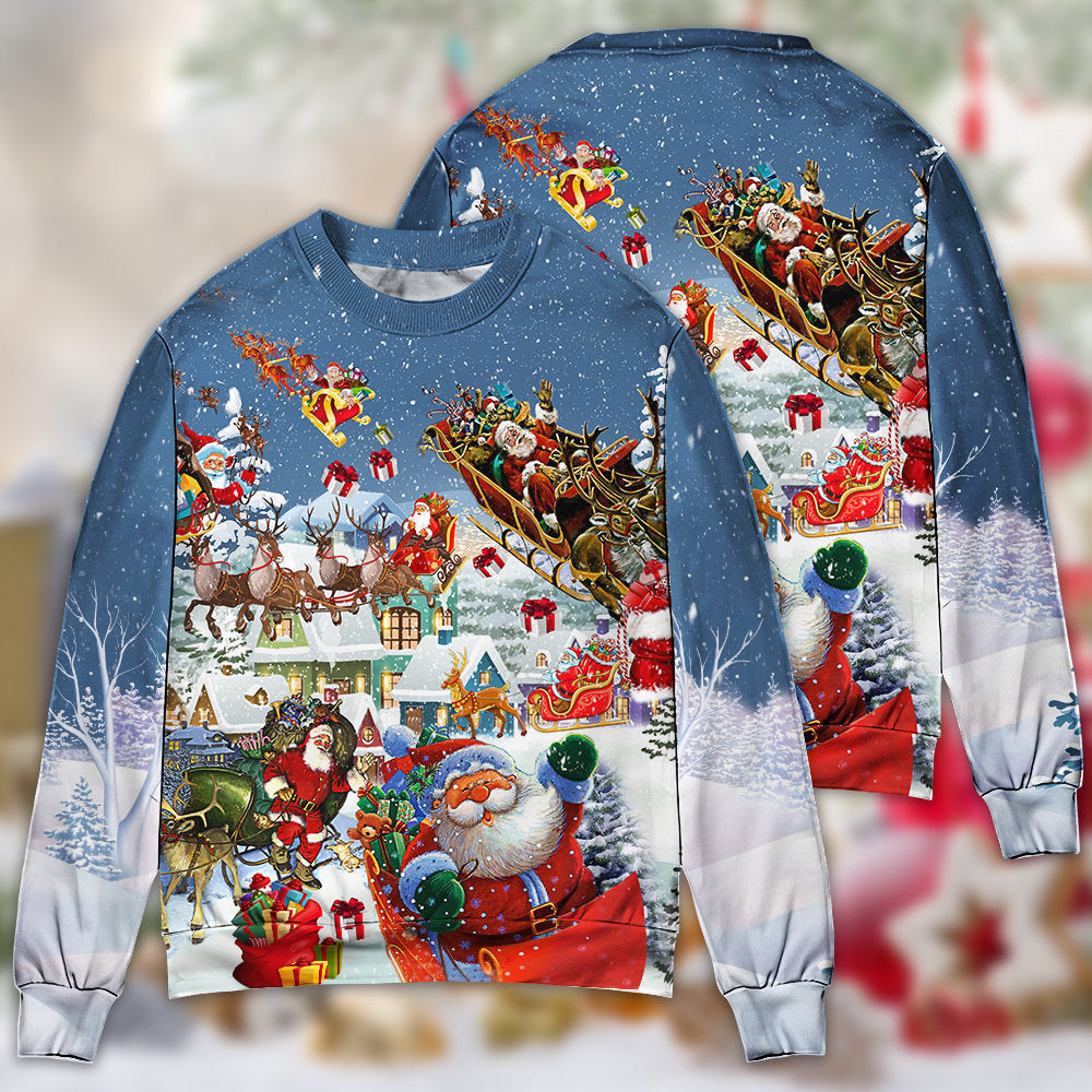 Christmas Say Hi From Santa Sleigh Sweater For Holiday Parties Family Gatherings And Seasonal Gift Giving