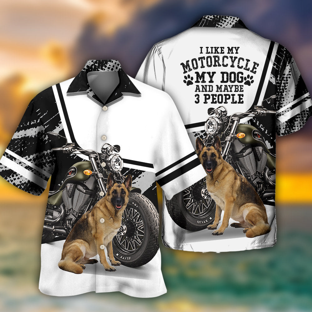 Creative German Shepherd Dog Hawaiian Shirt Collar And Front View For Coastal Travel