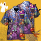 Funny Magical Halloween Witch Pumpkin Forest Hawaiian Shirt Artwork View For Coastal Escapes And Resort Style