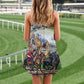 Horse Racing Be Strong Be Brave V-Neck Sleeveless Cami Dress For Game Day Events Travel And Warm Weather Outfits