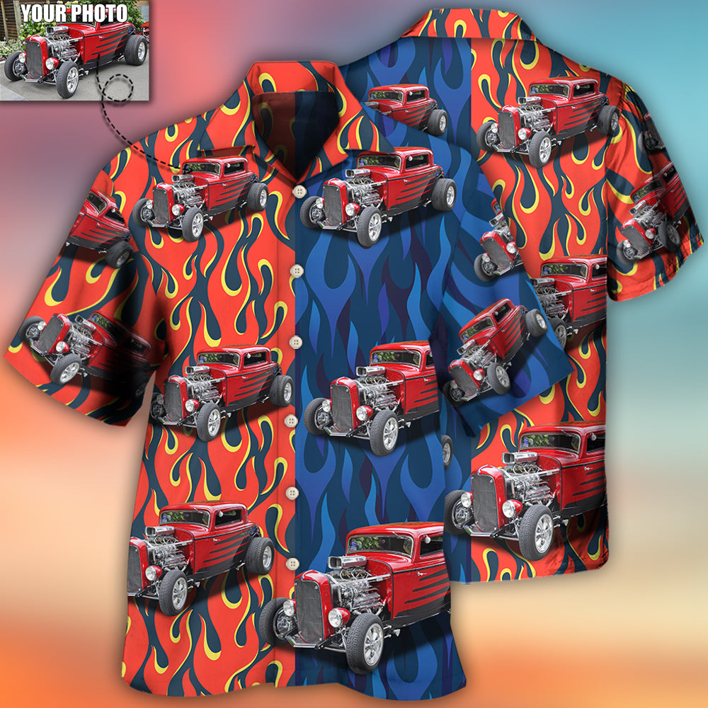 Hot Rod Various Custom Photo Hawaiian Shirt For Resort Getaways And Comfortable Summer Activities